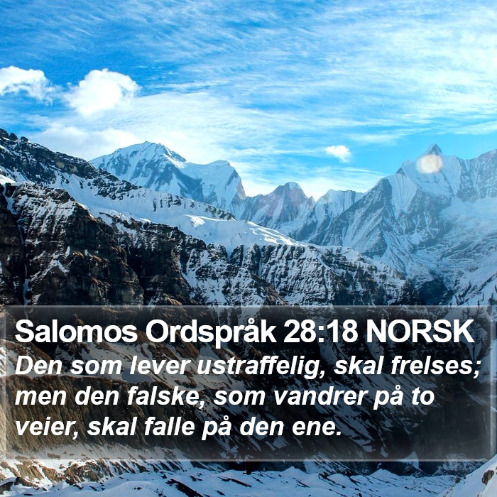 Salomos Ordspråk 28:18 NORSK Bible Study