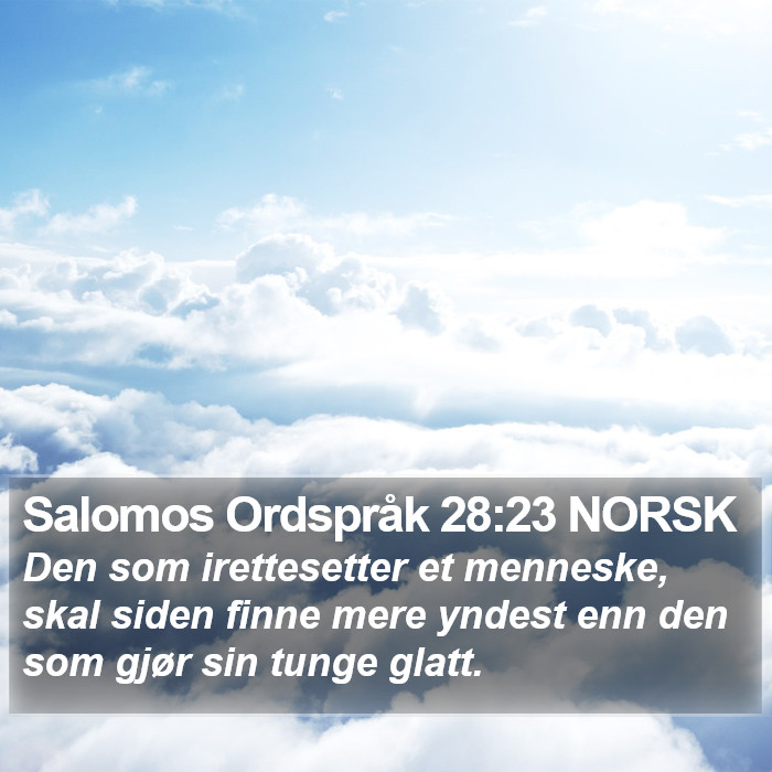 Salomos Ordspråk 28:23 NORSK Bible Study