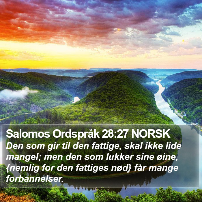 Salomos Ordspråk 28:27 NORSK Bible Study