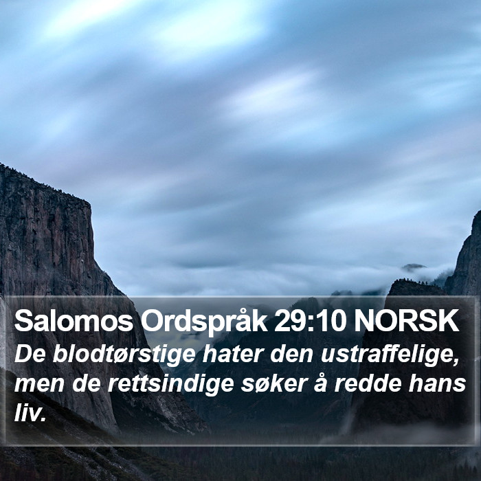 Salomos Ordspråk 29:10 NORSK Bible Study