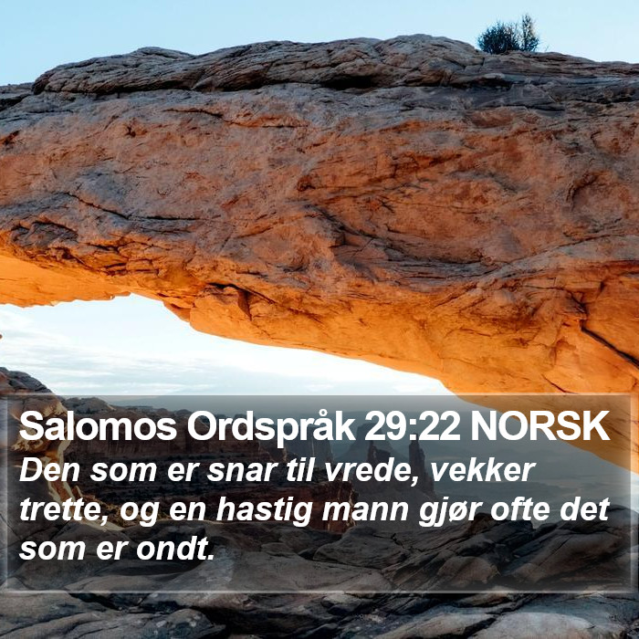 Salomos Ordspråk 29:22 NORSK Bible Study