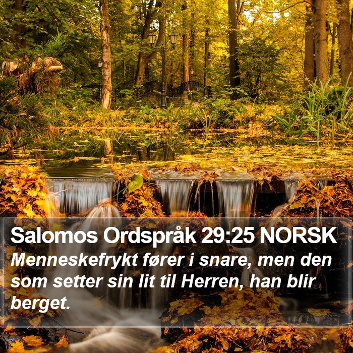 Salomos Ordspråk 29:25 NORSK Bible Study