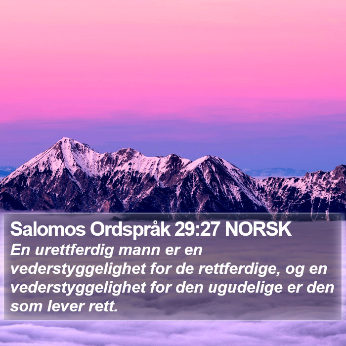 Salomos Ordspråk 29:27 NORSK Bible Study
