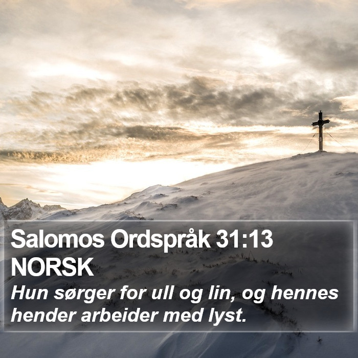 Salomos Ordspråk 31:13 NORSK Bible Study