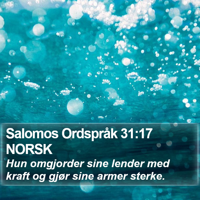 Salomos Ordspråk 31:17 NORSK Bible Study