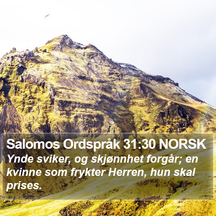 Salomos Ordspråk 31:30 NORSK Bible Study