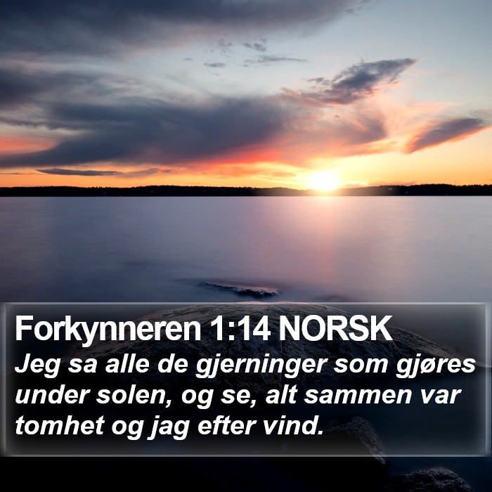 Forkynneren 1:14 NORSK Bible Study