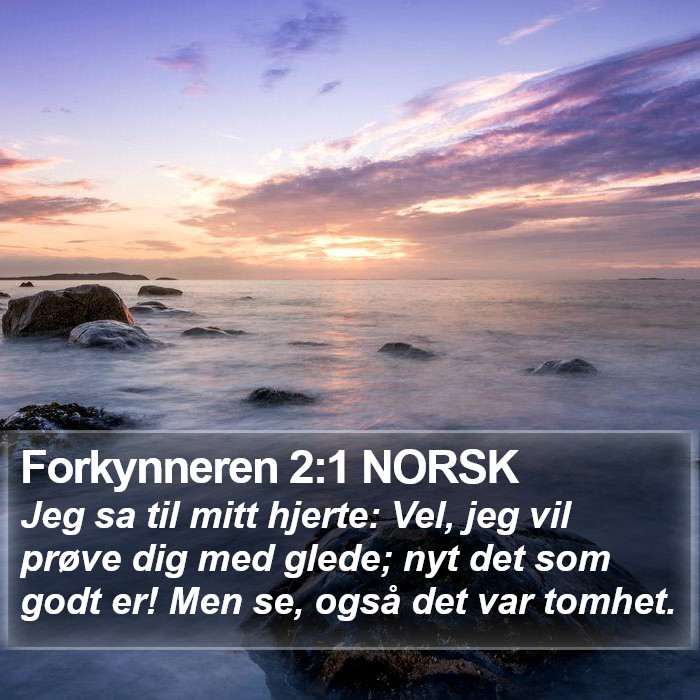 Forkynneren 2:1 NORSK Bible Study