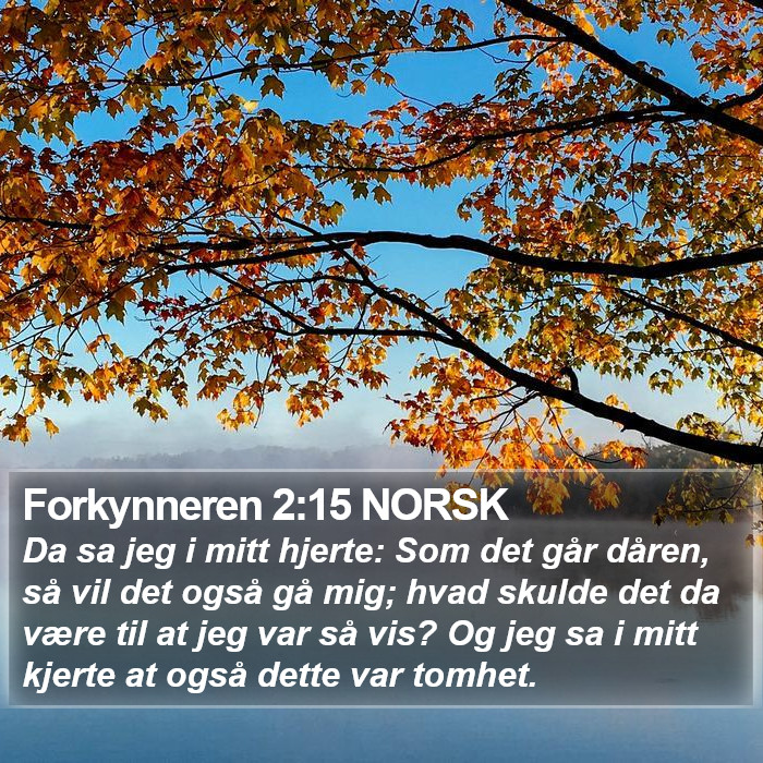 Forkynneren 2:15 NORSK Bible Study