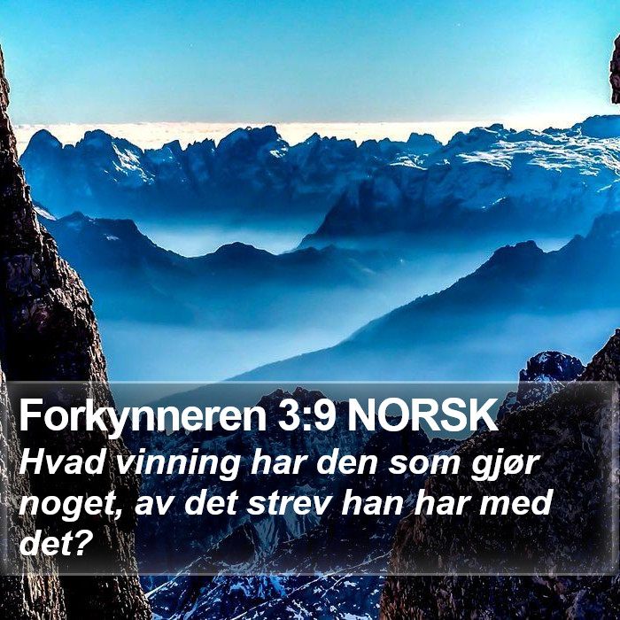 Forkynneren 3:9 NORSK Bible Study