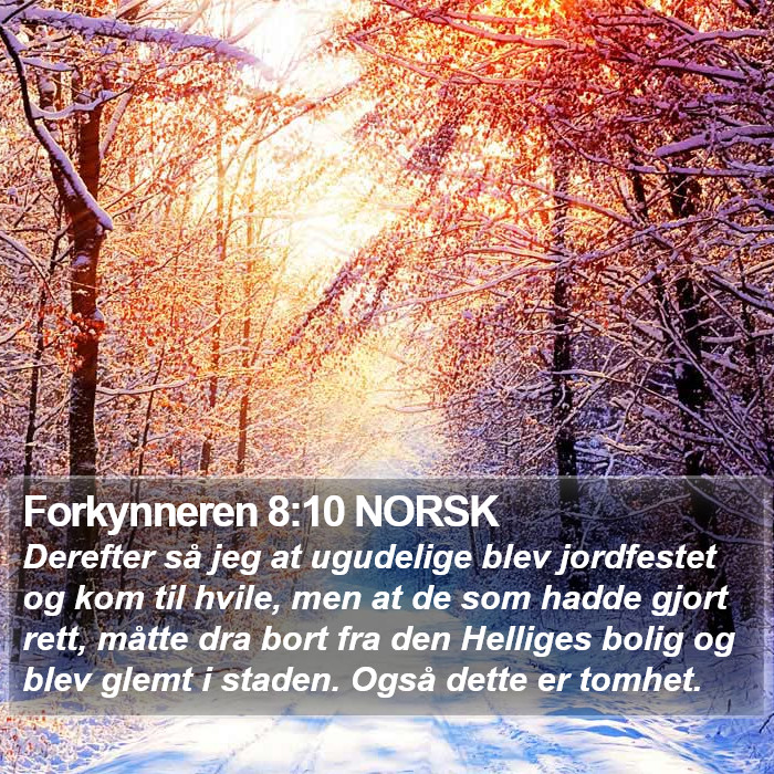 Forkynneren 8:10 NORSK Bible Study