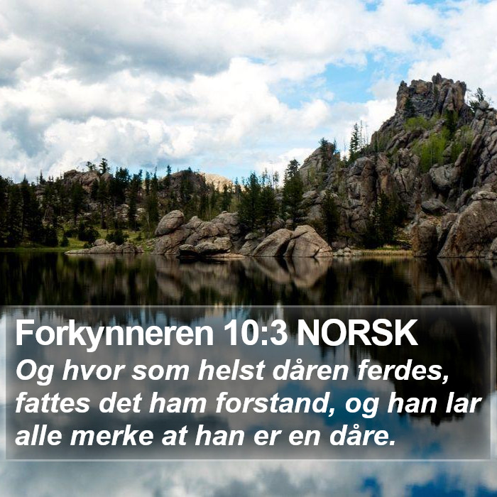Forkynneren 10:3 NORSK Bible Study