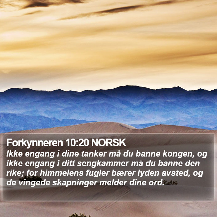 Forkynneren 10:20 NORSK Bible Study