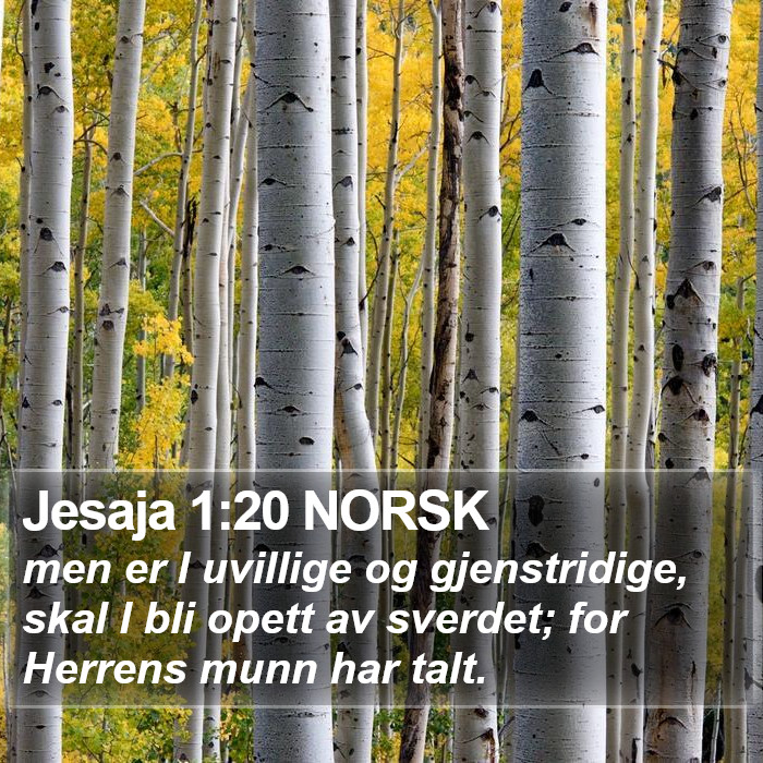 Jesaja 1:20 NORSK Bible Study