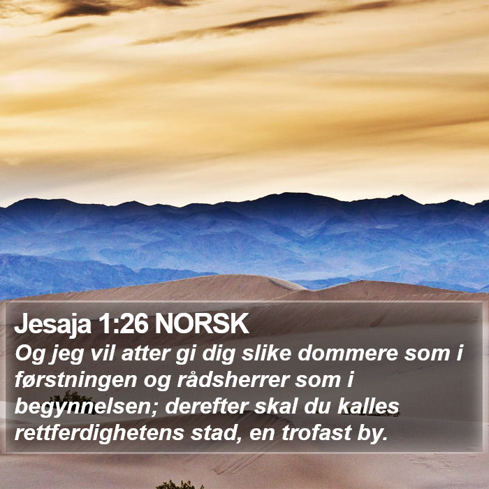 Jesaja 1:26 NORSK Bible Study