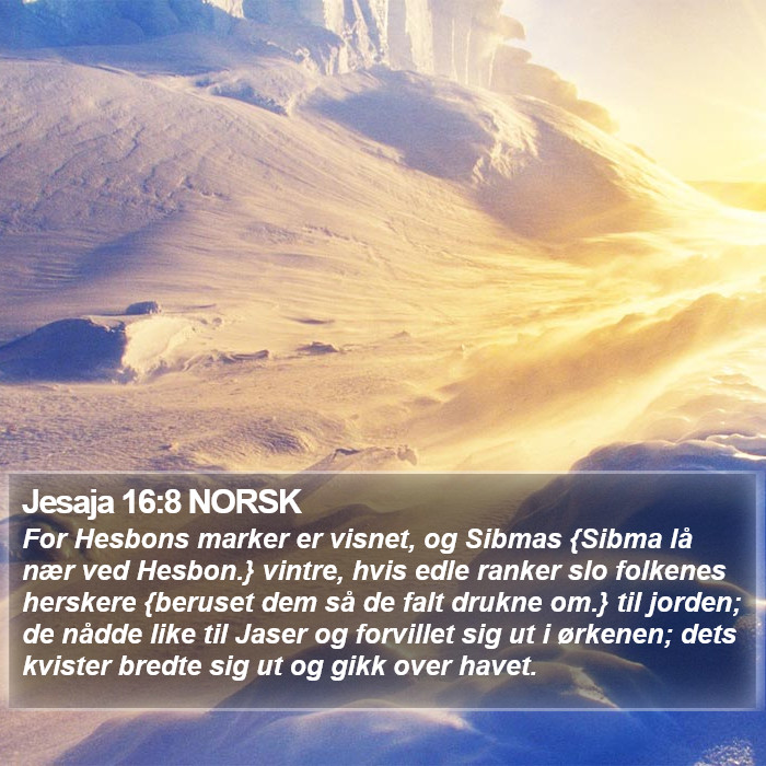 Jesaja 16:8 NORSK Bible Study