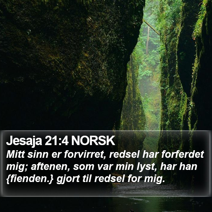 Jesaja 21:4 NORSK Bible Study