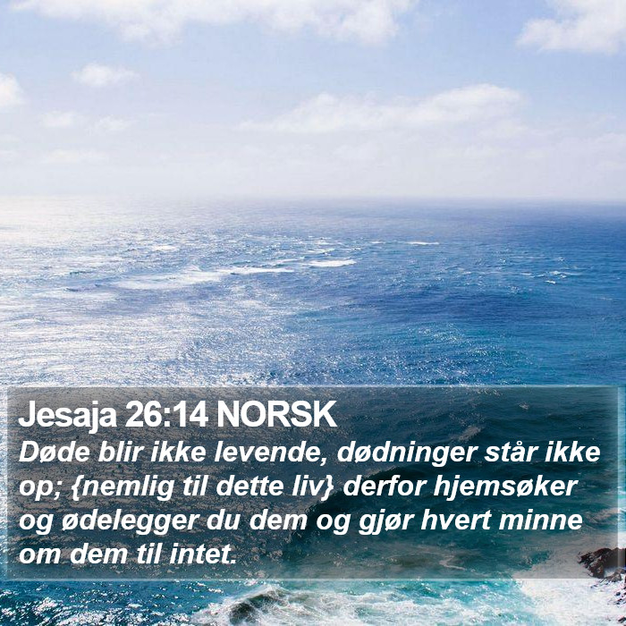 Jesaja 26:14 NORSK Bible Study