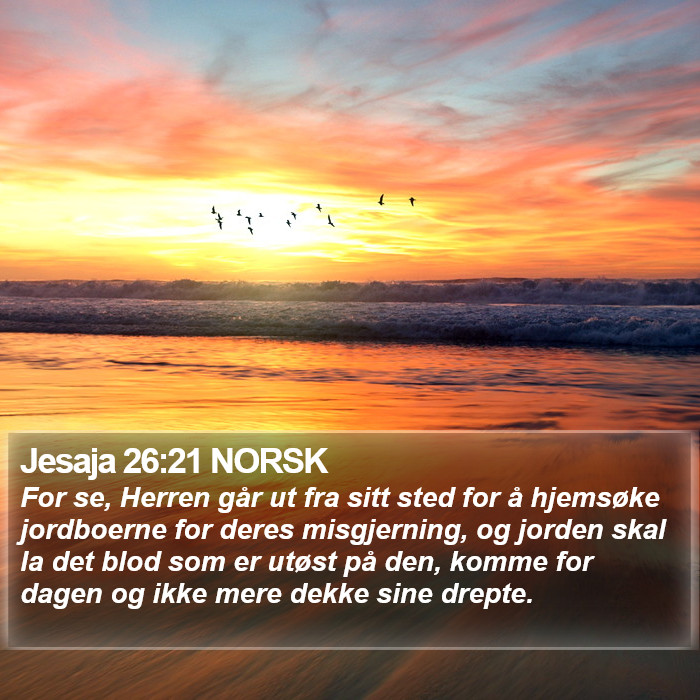 Jesaja 26:21 NORSK Bible Study