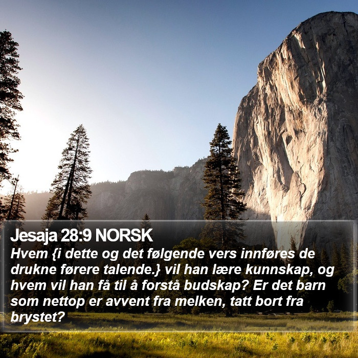 Jesaja 28:9 NORSK Bible Study