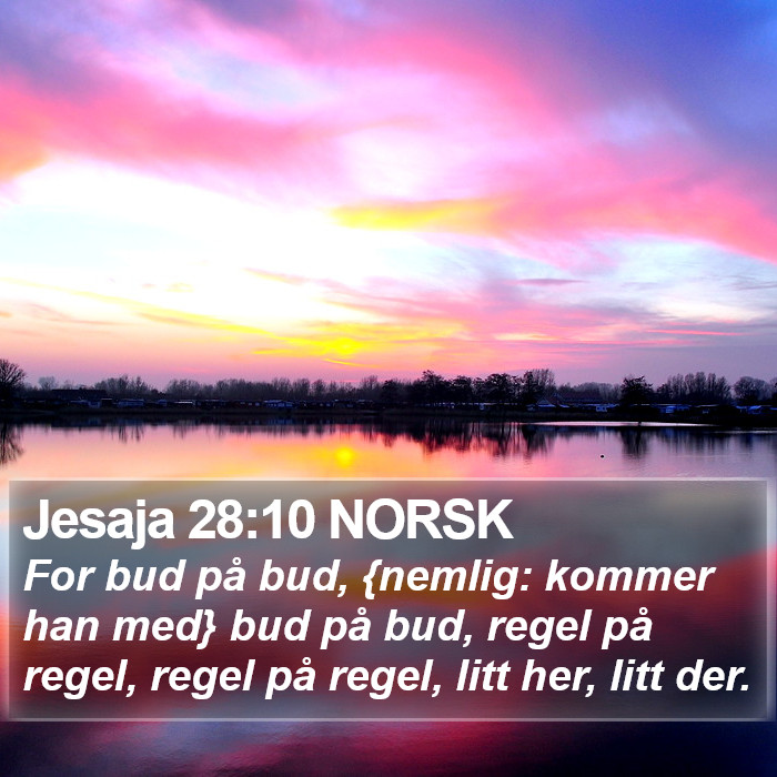 Jesaja 28:10 NORSK Bible Study