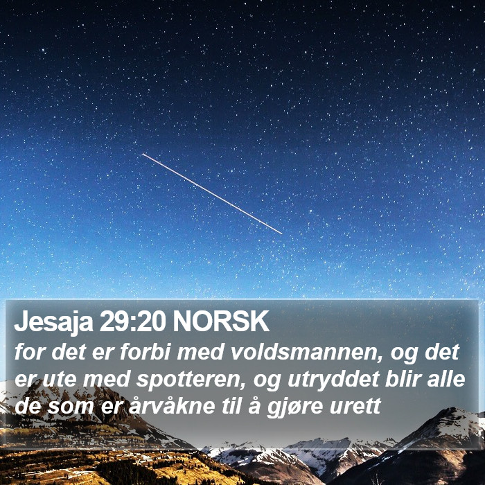 Jesaja 29:20 NORSK Bible Study