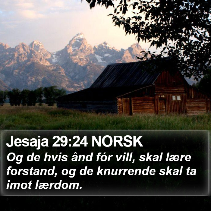 Jesaja 29:24 NORSK Bible Study