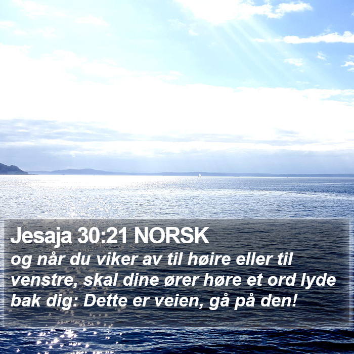 Jesaja 30:21 NORSK Bible Study