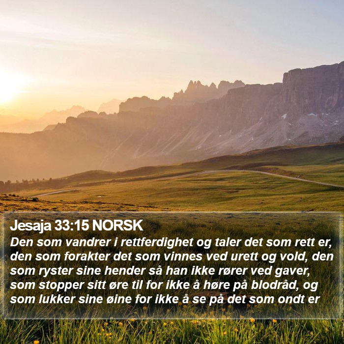 Jesaja 33:15 NORSK Bible Study