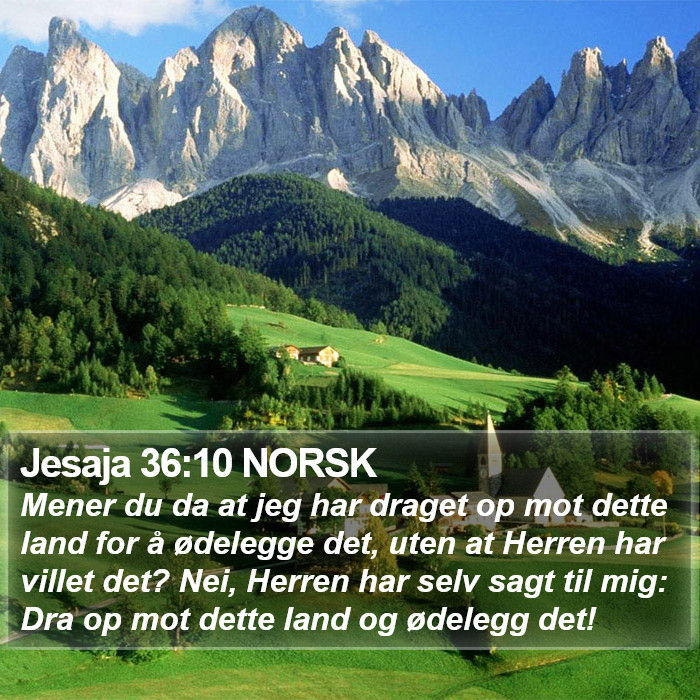 Jesaja 36:10 NORSK Bible Study