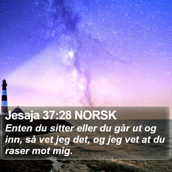 Jesaja 37:28 NORSK Bible Study