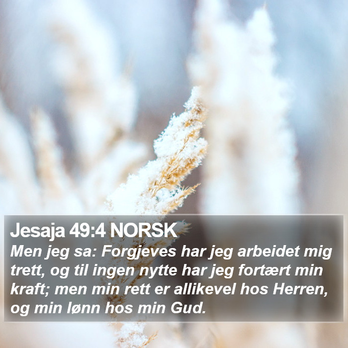 Jesaja 49:4 NORSK Bible Study