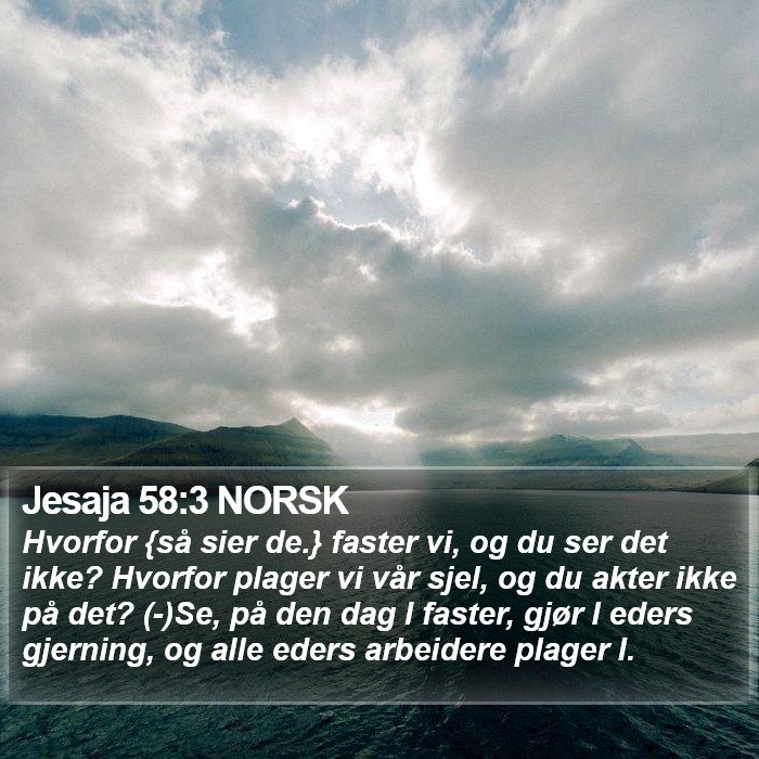 Jesaja 58:3 NORSK Bible Study