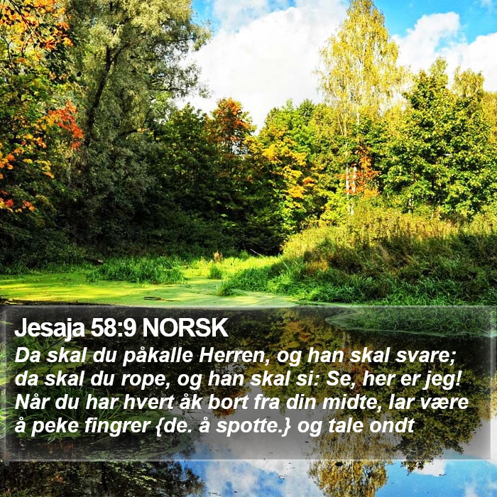 Jesaja 58:9 NORSK Bible Study