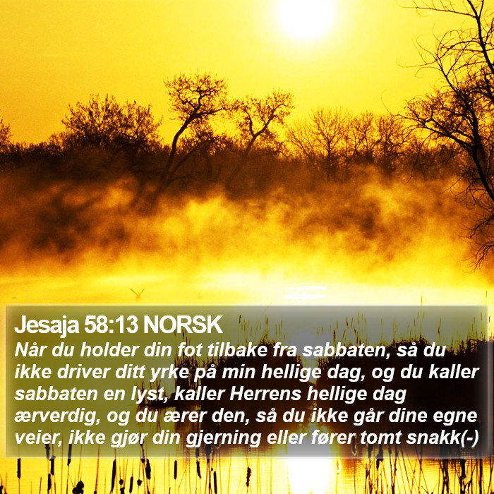 Jesaja 58:13 NORSK Bible Study