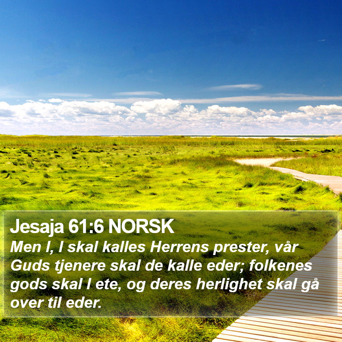 Jesaja 61:6 NORSK Bible Study