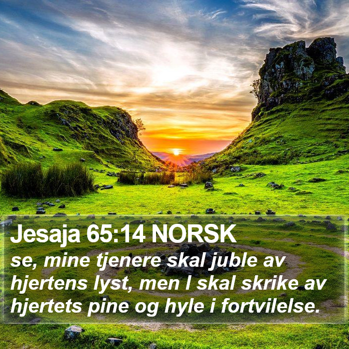 Jesaja 65:14 NORSK Bible Study