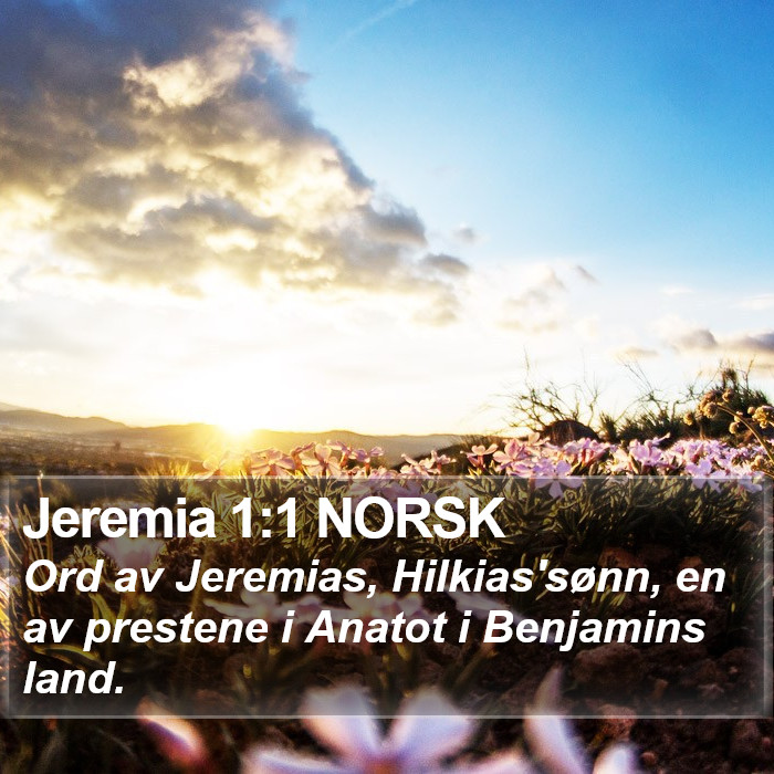 Jeremia 1:1 NORSK Bible Study