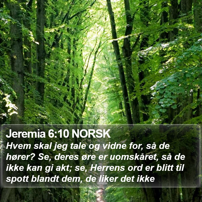 Jeremia 6:10 NORSK Bible Study