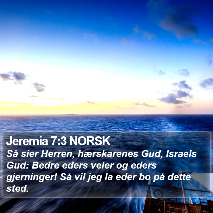 Jeremia 7:3 NORSK Bible Study