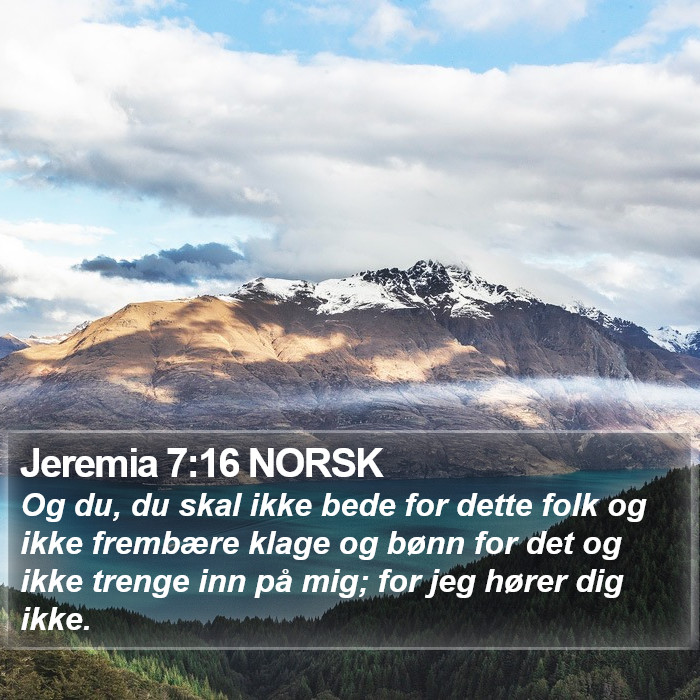 Jeremia 7:16 NORSK Bible Study