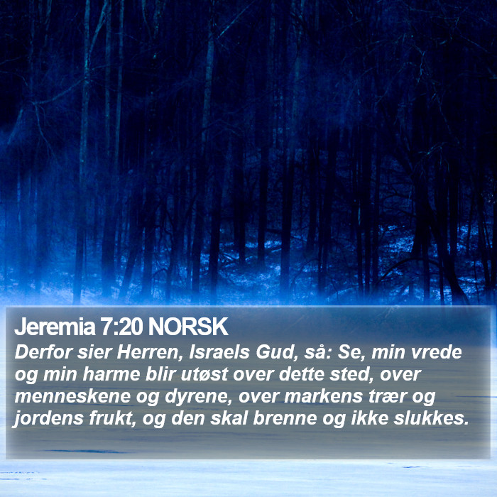 Jeremia 7:20 NORSK Bible Study