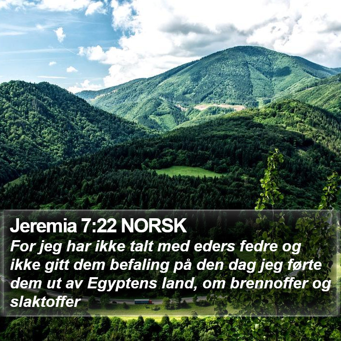 Jeremia 7:22 NORSK Bible Study