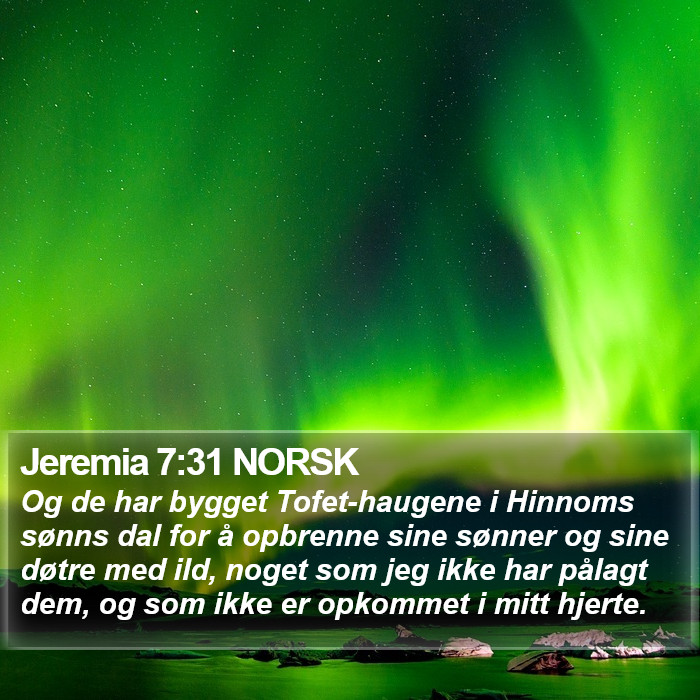 Jeremia 7:31 NORSK Bible Study