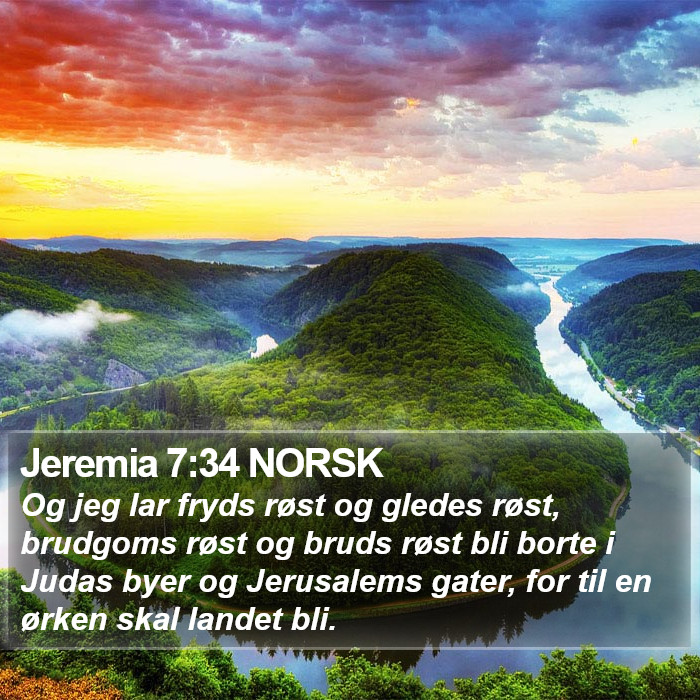 Jeremia 7:34 NORSK Bible Study