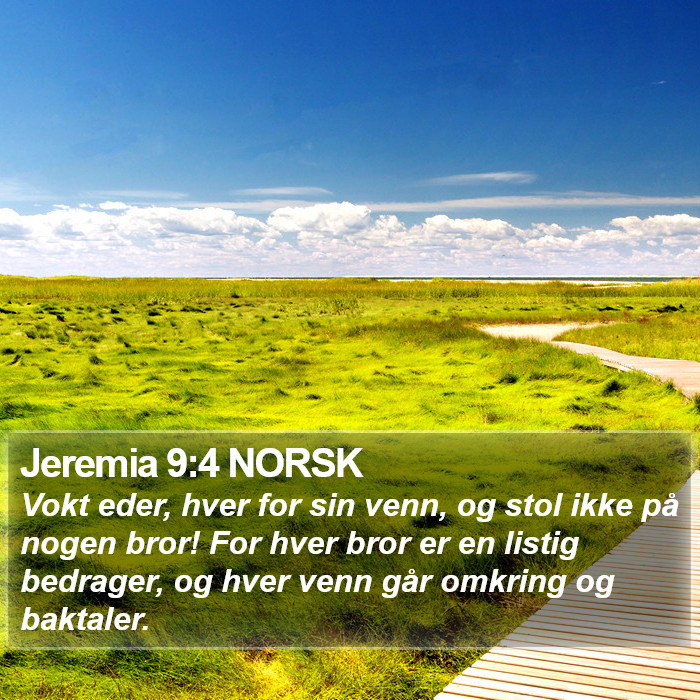 Jeremia 9:4 NORSK Bible Study