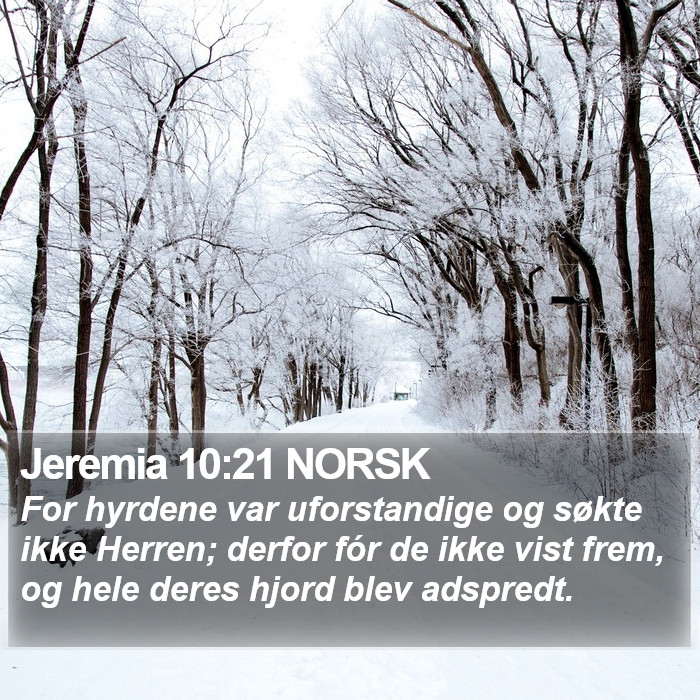 Jeremia 10:21 NORSK Bible Study