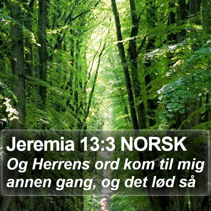 Jeremia 13:3 NORSK Bible Study