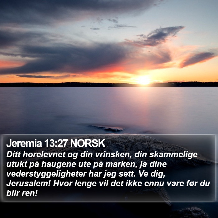 Jeremia 13:27 NORSK Bible Study