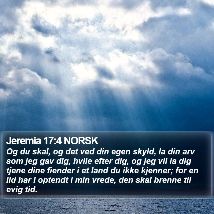 Jeremia 17:4 NORSK Bible Study